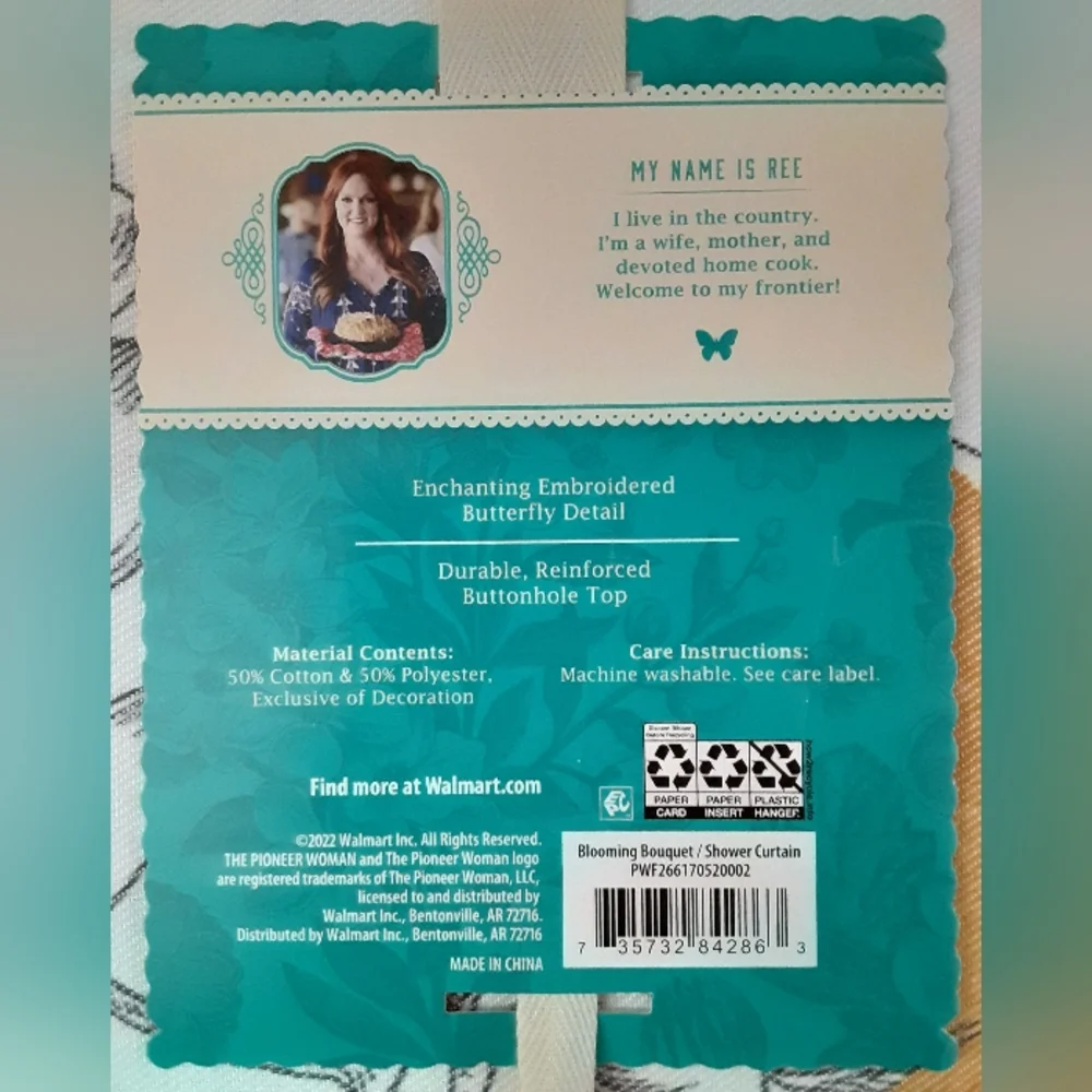 NEW Pioneer Woman Blooming Bouquet Shower Curtain